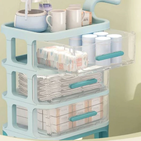 4 Layer Cart Bedside Mobile Snack Storage Rack - Image 4