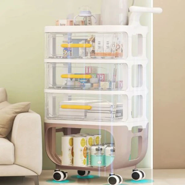 4 Layer Cart Bedside Mobile Snack Storage Rack - Image 3