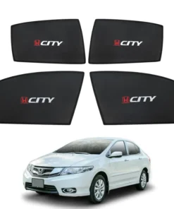 Honda City High Quality Sun Shade with Logo 4Pcs – Black – 2009-20