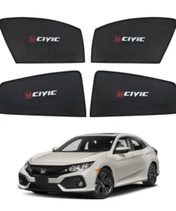 Honda Civic High Quality Sun Shade with Logo 4Pcs – Black – 2016-21