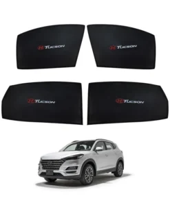Hyundai Tucson High Quality Sun Shade with Logo 4Pcs – Black – 2020-21