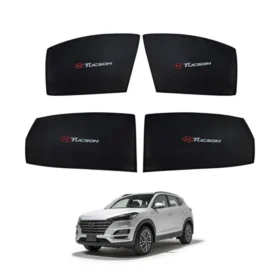 Hyundai Tucson High Quality Sun Shade with Logo 4Pcs – Black – 2020-21