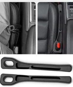 2 PC Universal Car Seat Gap Filler Leak Proof Seat Gap Storage Organizer Interior Decoration - Black