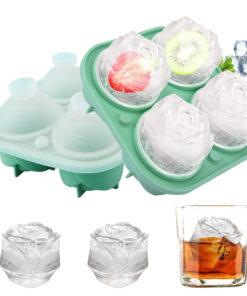 Rose Ice Cube Tray, Silicone Ice Cube Mold (Built-in Funnel), Large Rose Ice Cube Tray