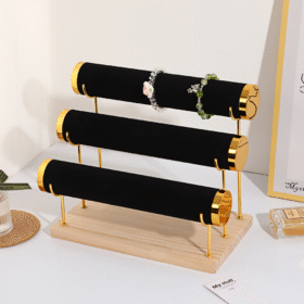 3 Layer Wooden Bracelet and Watch Display Stand – Stylish Jewelry Organizer for Necklaces, Bracelets, and Watches, Perfect for Showcasing and Organizing Jewelry, Jewelry Towers