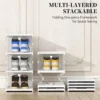 Modern Style Plastic Transparent Foldable 3 Layer Shoe Rack Organizer Cabinet