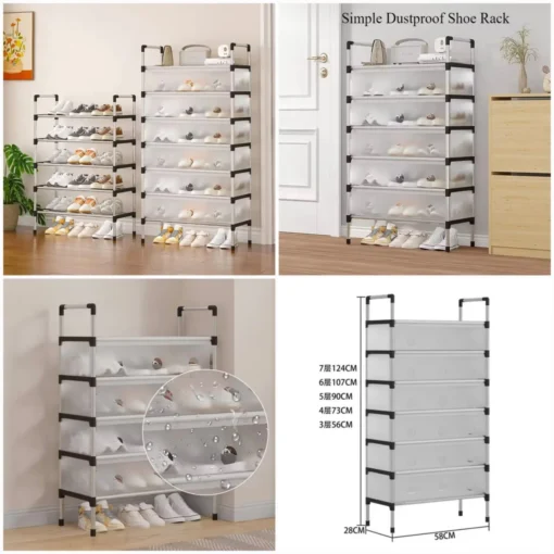 Stackable Shoe Cabinet with Dustproof Cover - Image 3