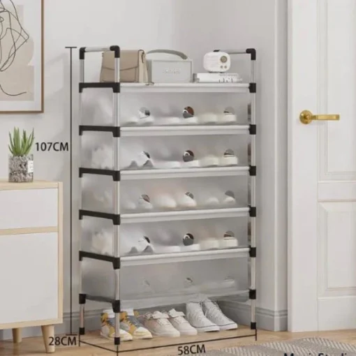 Stackable Shoe Cabinet with Dustproof Cover - Image 4