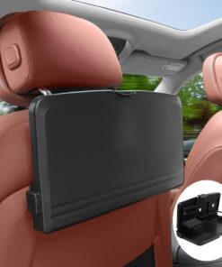 Alternative view of Car Seat Back Folding Table Tray with Cup Holder – Compact Dining Plate for Rear Passengers, Fit