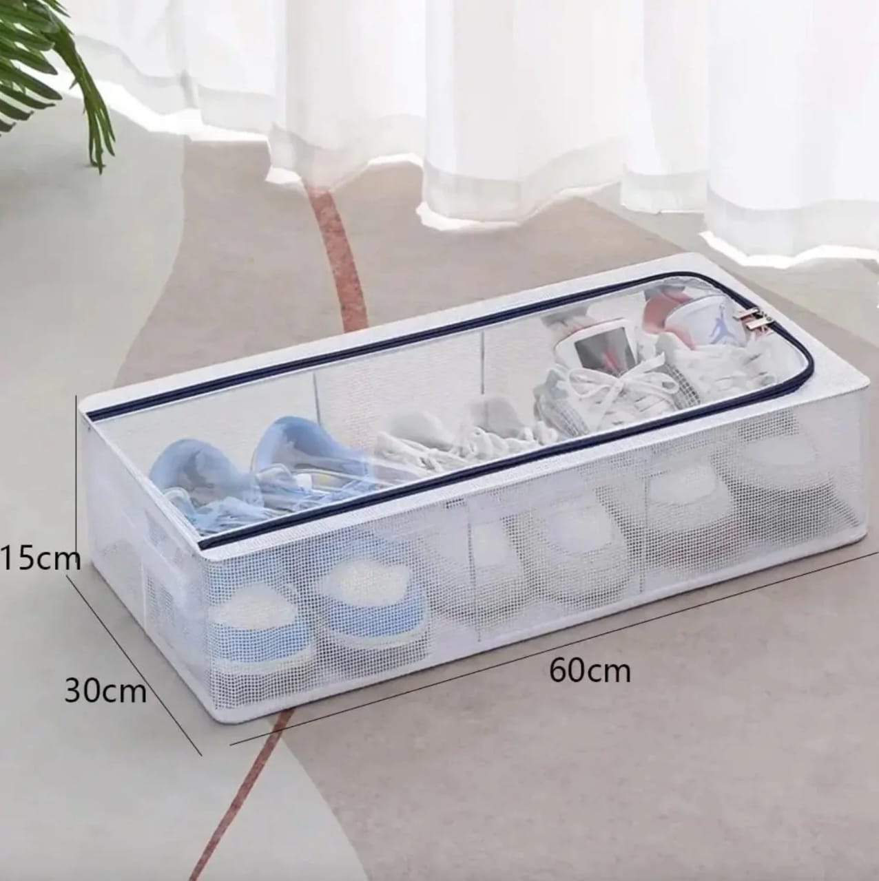 (Pack of 2 )Foldable Transparent Storage Box for Shoes, Toys, Clothes, Books - Image 2