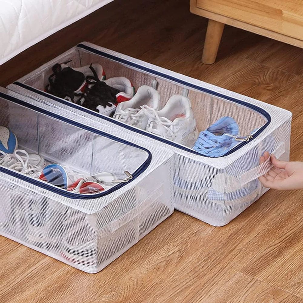 (Pack of 2 )Foldable Transparent Storage Box for Shoes, Toys, Clothes, Books - Image 3