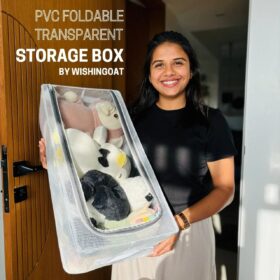 (Pack of 2 )Foldable Transparent Storage Box for Shoes, Toys, Clothes, Books