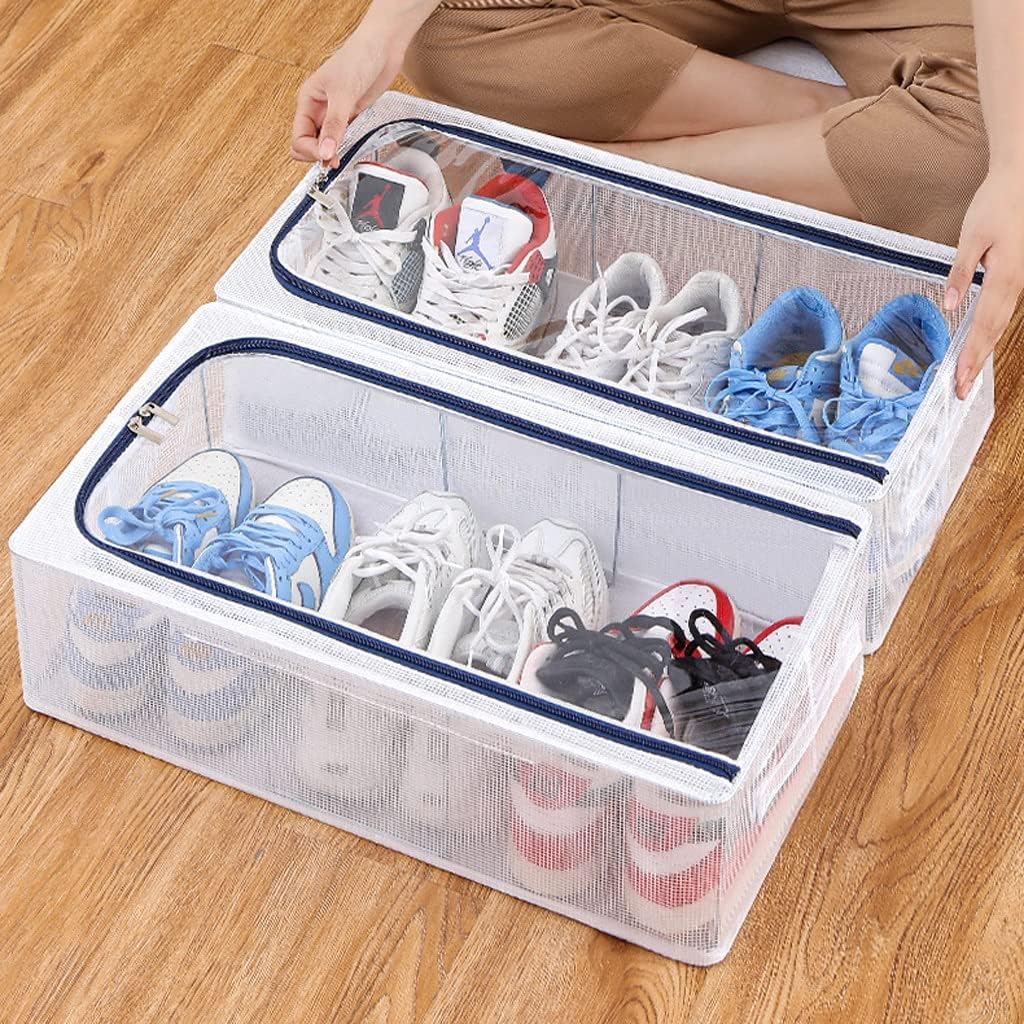 (Pack of 2 )Foldable Transparent Storage Box for Shoes, Toys, Clothes, Books - Image 4