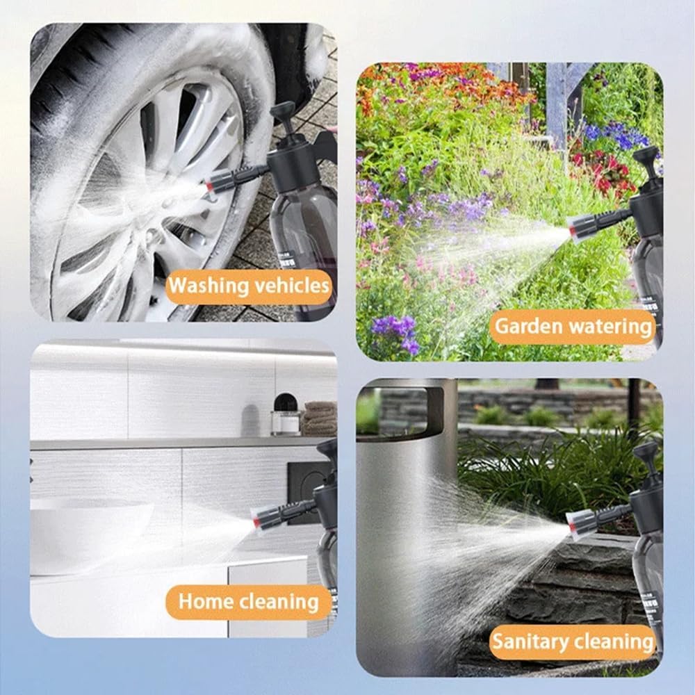 2L Snow Foam Pump Sprayer with Extra Nozzle – Hand Pressure Car Wash & Garden Watering Bottle - Image 5