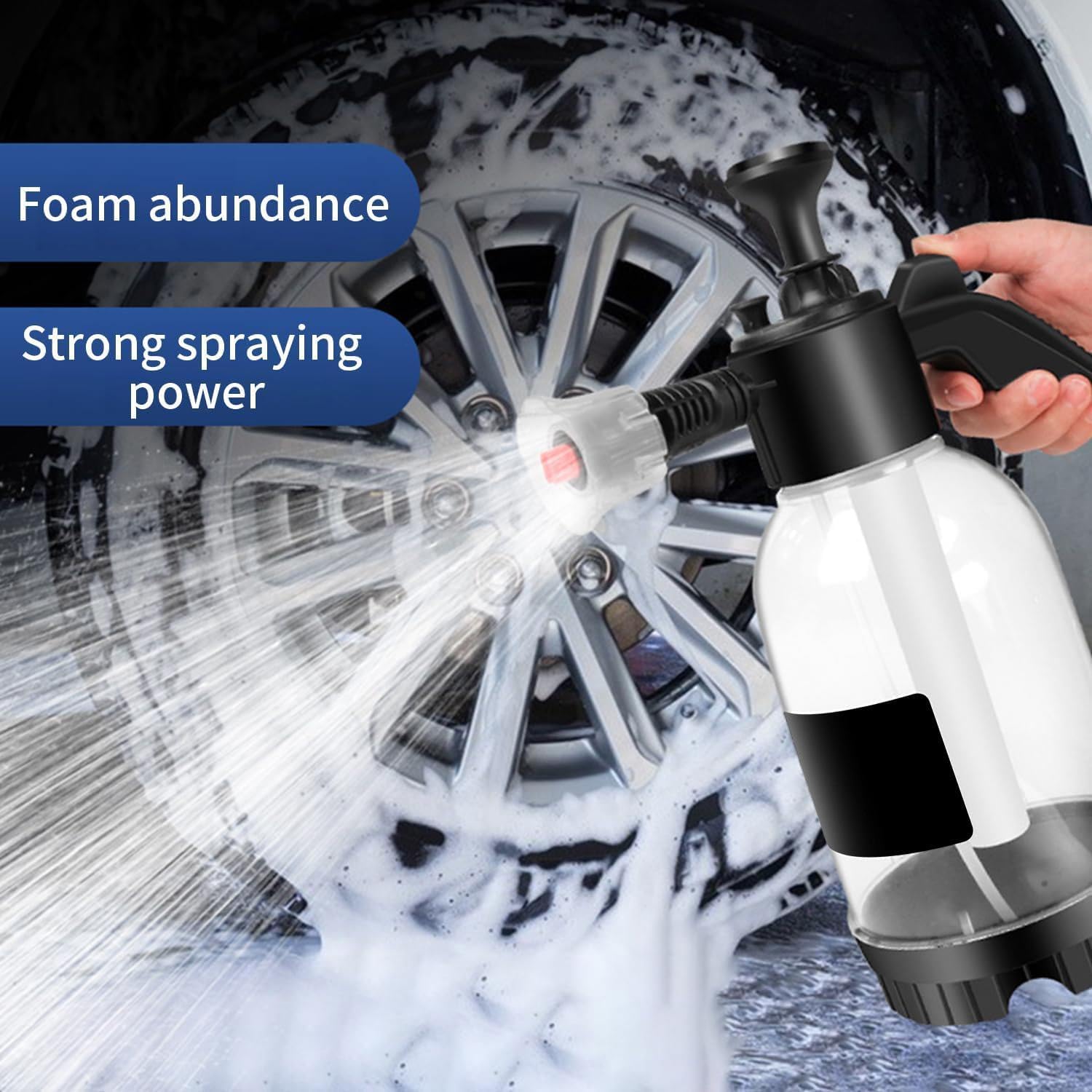2L Snow Foam Pump Sprayer with Extra Nozzle – Hand Pressure Car Wash & Garden Watering Bottle - Image 2