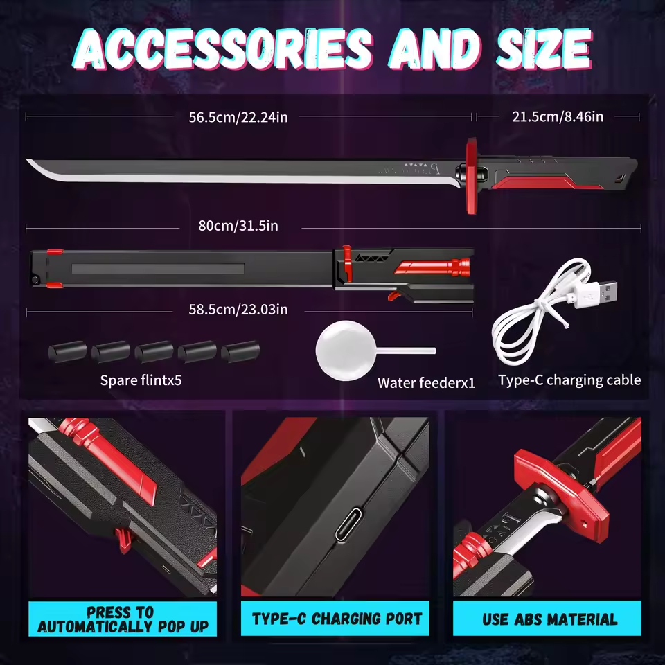 Kids Multi-Color Battle Laser Sword With Smoke - Image 3