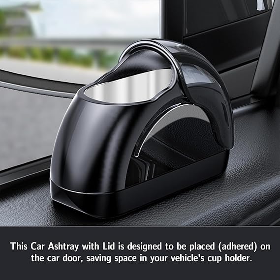 Car Ashtray with Lid – Portable Automotive Ashtray for Car Door & Cup Holder | Smoke-Free, Odor-Blocking Design - Image 3