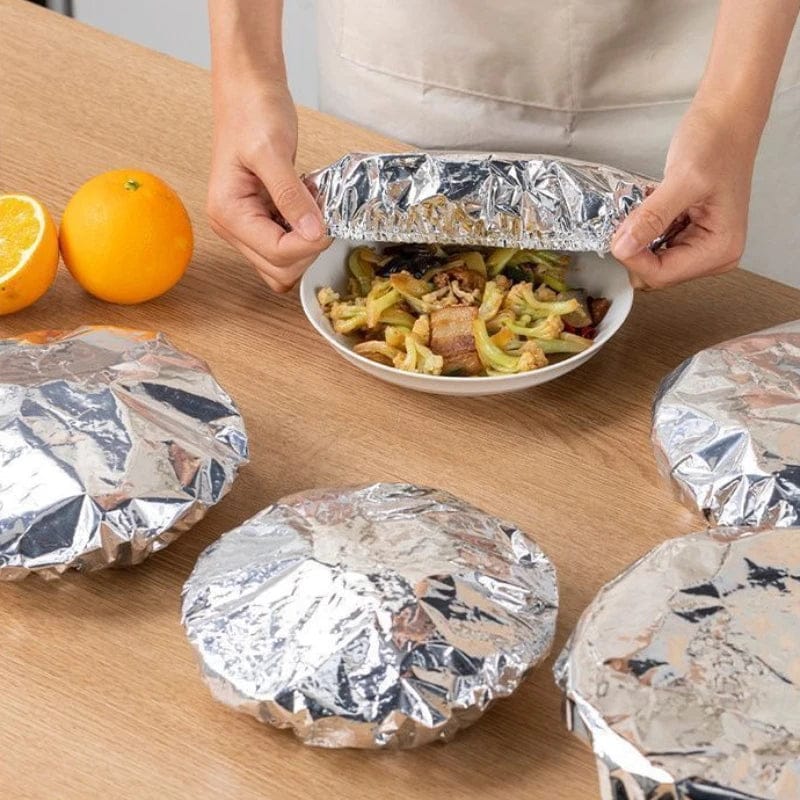 Reusable Aluminum Foil Food Wrap Covers – Eco-Friendly Stretchable Covers for Bowls, Plates & Food Storage - Image 3